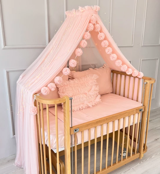 Pamuka Bebek Beşik Cibinlik Baby Pink ürün görseli 1