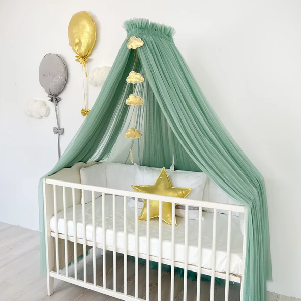 Pamuka Bebek Beşik Cibinlik Sage Green ürün görseli 1
