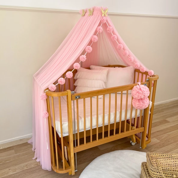 Pamuka Bebek Beşik Cibinlik Pink ürün görseli 1