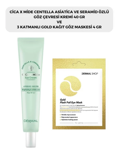 DERMAL CICAXMIDE Göz Çevresi Kremi 40 gr ve Dermal 3 Katmanlı Gold Göz Maskesi 4 gr ürün görseli 1