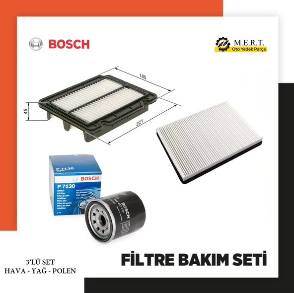 Chevrolet Aveo 1.2 Benzinli Filtre Bakım Seti Bosch 84 Ps T250 ürün görseli 1