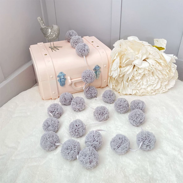 Pamuka Mini Ponpon Grey - Resim 2
