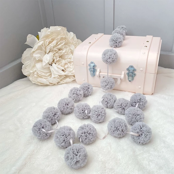 Pamuka Mini Ponpon Grey ürün görseli 1
