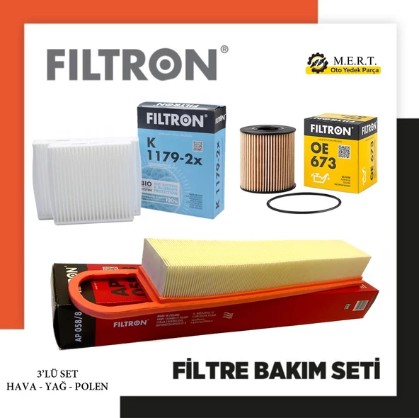 Peugeot 207 1.4 Vti Benzinli Filtron Filtre Bakım Seti 2006-2012 ürün görseli 1