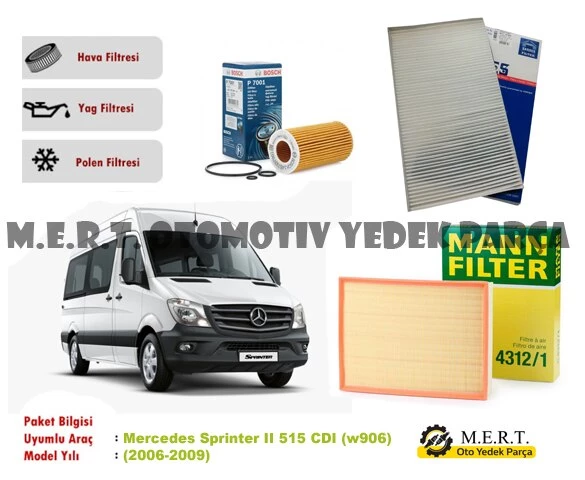 Mercedes Sprinter 515 Cdı W906 Filtre Bakım Seti (2006-2009) (492121179) ürün görseli 1