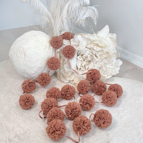 Pamuka Mini Ponpon Pinkish Brown ürün görseli 1
