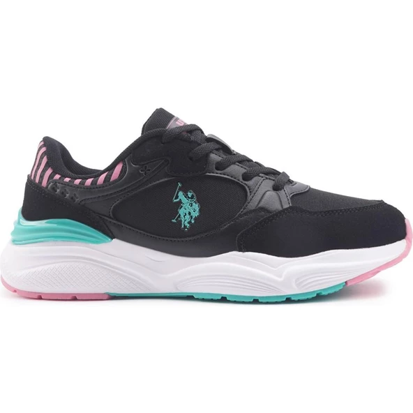 U.S.POLO ASSN BLOSSOM 4FX SİYAH PEMBE COMFORT CASUAL ANATOMİK SPOR AYAKKABI ürün görseli 1