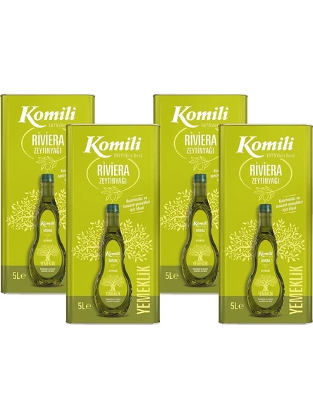 Komili Rıvıera Zeytinyağı 5 Lt Teneke 4 Adet ürün görseli 1