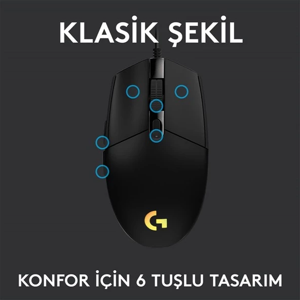 Logitech G G102 Lıghtsync Oyuncu Mouse 910-005823 - Resim 3