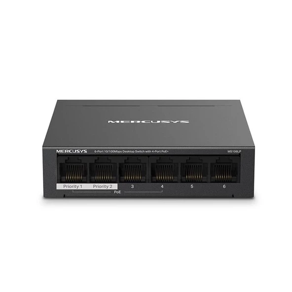 TP-LINK 6port MS106LP 10/100 YÖNETİLEMEZ 30W 4-PORT POE SWITCH ürün görseli 1