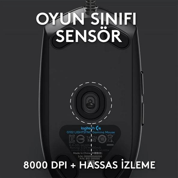 Logitech G G102 Lıghtsync Oyuncu Mouse 910-005823 - Resim 2