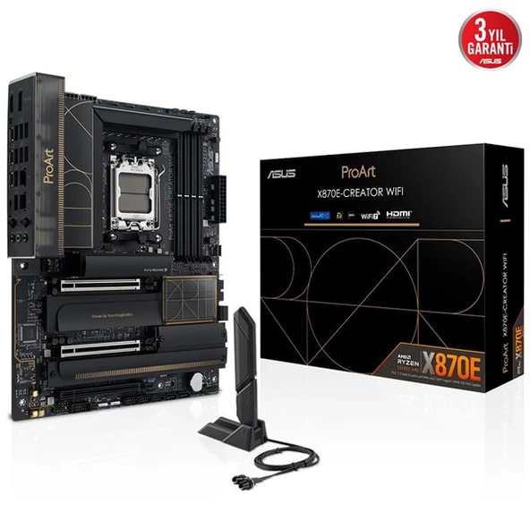 ASUS PROART X870E CREATOR WIFI-7 DDR5 HDMI DP PCIE 5.0 AM5 ATX ürün görseli 1