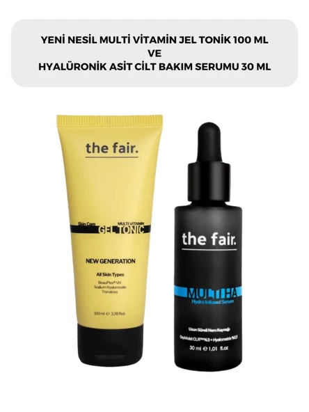 the fair. Multi Vitamin Jel Tonik 100 ml ve Hyalüronik Asit Nemlendirici Cilt Bakım Serumu 30 ml ürün görseli 1
