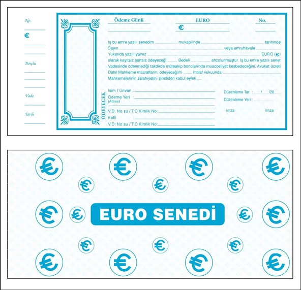 Jokey Kırtasiye EURO Senet Karnesi (1.Koçan / 50yaprak) ürün görseli 1