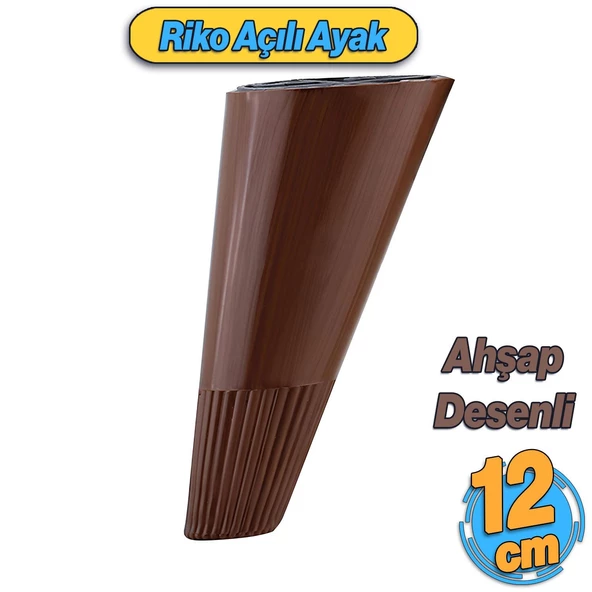 Açılı Konik 12 cm Ahşap Desenli Ayak Mobilya Yükseltici Baza Ayağı Koltuk Kanepe Altı Puf Ayakları ürün görseli 1