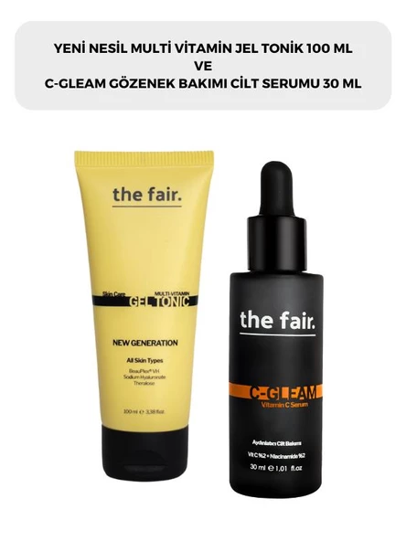 the fair. Multi Vitamin Jel Tonik 100 ml ve C-gleam Gözenek Bakımı Cilt Serumu 30 ml ürün görseli 1
