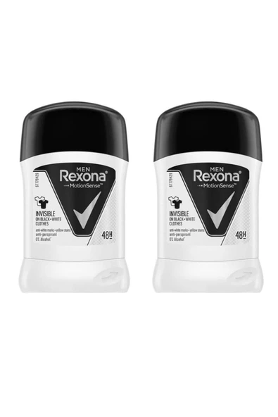 Rexona Erkek Deodorant Stick Invisible Black & White 40 gr * 2 Adet ürün görseli 1