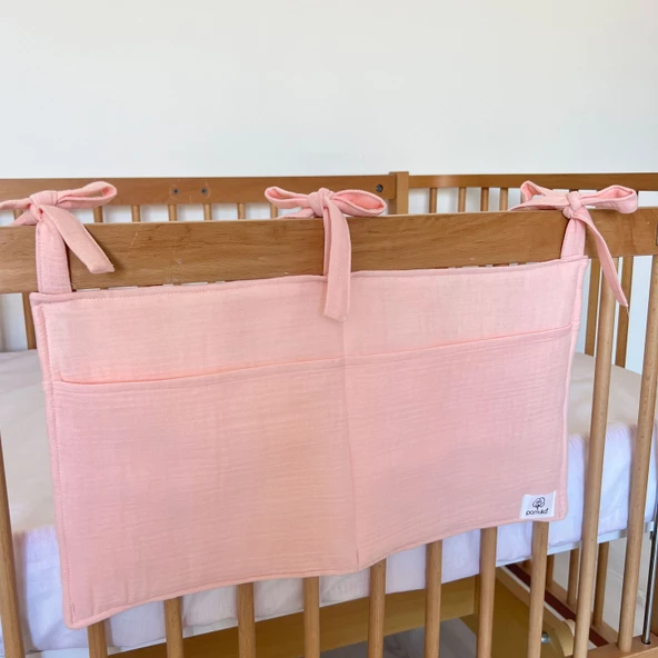 Pamuka Müslin Beşik Organizer-Baby Pink ürün görseli 1