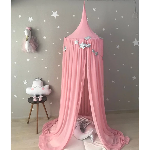 Pamuka Pinkie Pembe Şifon Cibinlik ürün görseli 1