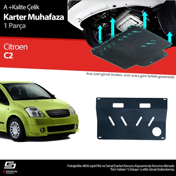 S-Dizayn Citroen C2 Çelik Karter Muhafaza 2003-2009 A+ Kalite ürün görseli 1