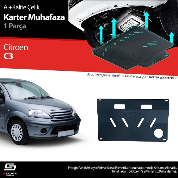 S-Dizayn Citroen C3 Çelik Karter Muhafaza 2002-2008 A+ Kalite ürün görseli 1