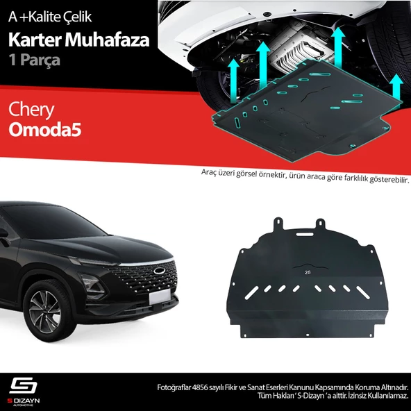 S-Dizayn Chery Omoda5 Çelik Karter Muhafaza 2022 Üzeri A+ Kalite ürün görseli 1