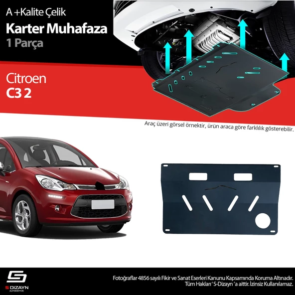 S-Dizayn Citroen C3 Çelik Karter Muhafaza 2009-2016 A+ Kalite ürün görseli 1