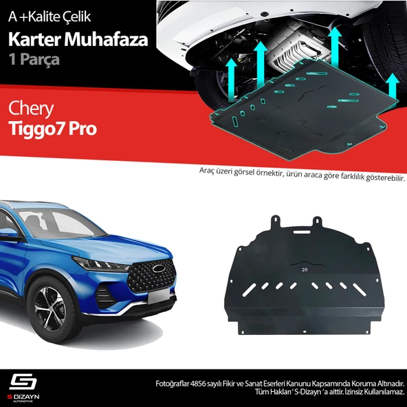S-Dizayn Chery Tiggo 7 Pro Çelik Karter Muhafaza 2022 Üzeri A+ Kalite ürün görseli 1