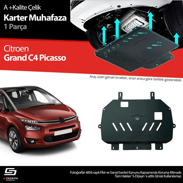 S-Dizayn Citroen C4 G. Picasso Çelik Karter Muhafaza 2013-2020 A+ Kalite ürün görseli 1