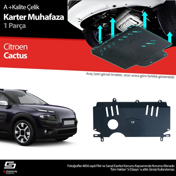 S-Dizayn Citroen Cactus Çelik Karter Muhafaza 2014 Üzeri A+ Kalite ürün görseli 1