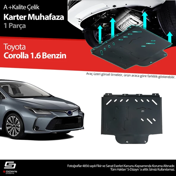 S-Dizayn Toyota Corolla 1.6 Benzinli Çelik Karter Muhafaza 2019 Üzeri A+ Kalite ürün görseli 1