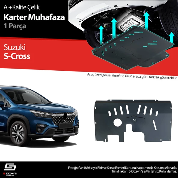 S-Dizayn Suzuki S-Cross Çelik Karter Muhafaza 2021 Üzeri A+ Kalite ürün görseli 1
