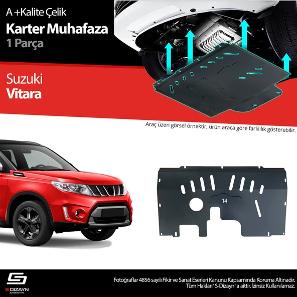 S-Dizayn Suzuki Vitara Çelik Karter Muhafaza 2019 Üzeri A+ Kalite ürün görseli 1