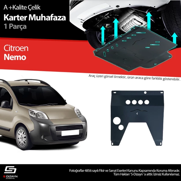 S-Dizayn Citroen Nemo Çelik Karter Muhafaza 2008-2017 A+ Kalite ürün görseli 1
