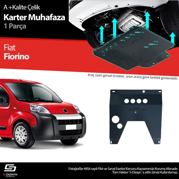 S-Dizayn Fiat Fiorino Çelik Karter Muhafaza 2008 Üzeri A+ Kalite ürün görseli 1