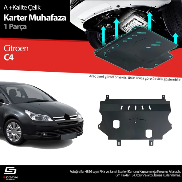 S-Dizayn Citroen C4 Çelik Karter Muhafaza 2004-2010 A+ Kalite ürün görseli 1