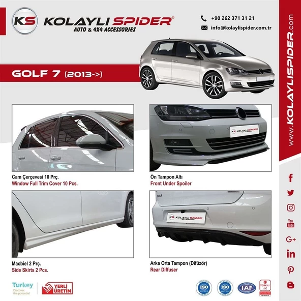 VW Golf 7 Ön Tampon Altı (Dil mod) Fiber 2013 ve Sonrası ürün görseli 1