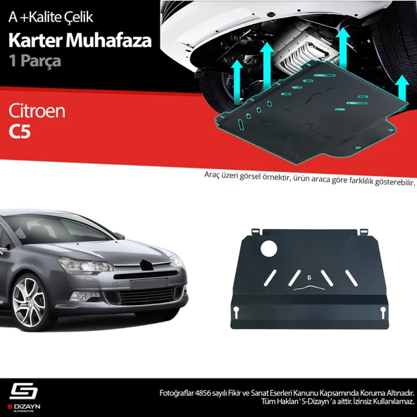S-Dizayn Citroen C5 1.6 Otomatik Ve Manuel Vites Çelik Karter Muhafaza 2008-2017 A+ Kalite ürün görseli 1