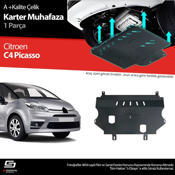 S-Dizayn Citroen C4 Picasso Çelik Karter Muhafaza 2006-2013 A+ Kalite ürün görseli 1