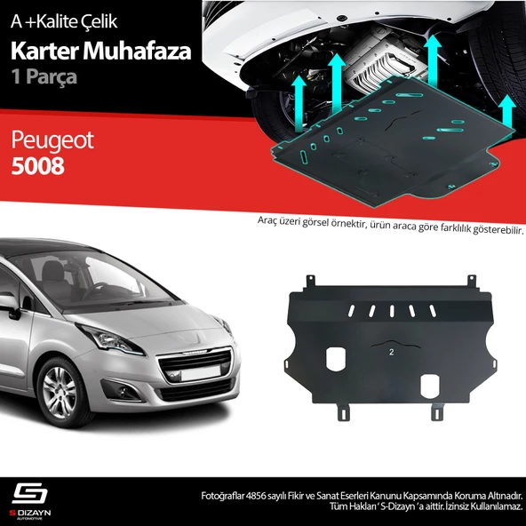 S-Dizayn Peugeot 5008 Çelik Karter Muhafaza 2013-2016 A+ Kalite ürün görseli 1