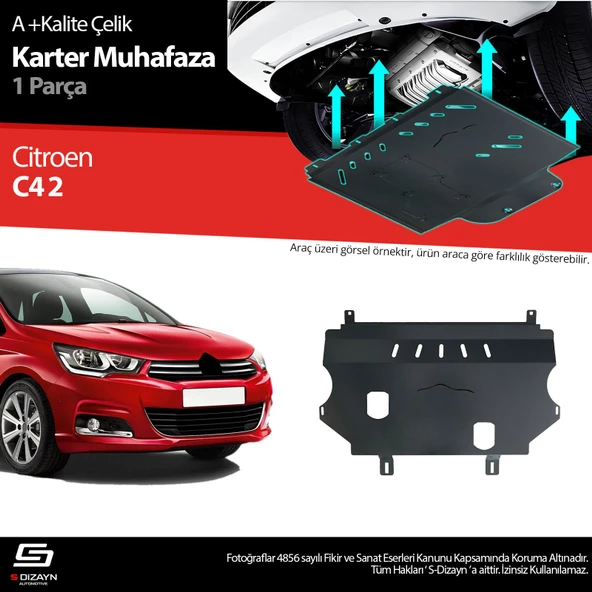 S-Dizayn Citroen C4 Çelik Karter Muhafaza 2010-2020 A+ Kalite ürün görseli 1
