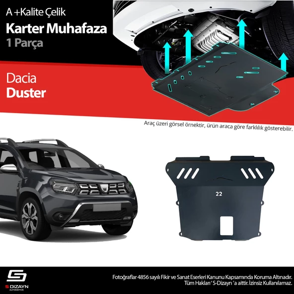 S-Dizayn Dacia Duster Çelik Karter Muhafaza 2018-2023 A+ Kalite ürün görseli 1