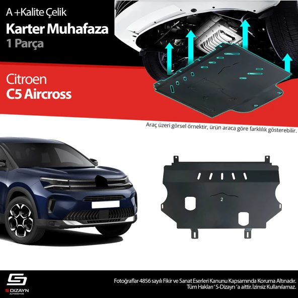 S-Dizayn Citroen C5 Aircross Çelik Karter Muhafaza 2017 Üzeri A+ Kalite ürün görseli 1