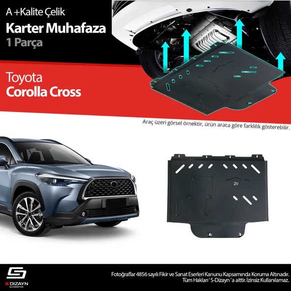 S-Dizayn Toyota Corolla Cross Çelik Karter Muhafaza 2022 Üzeri A+ Kalite ürün görseli 1
