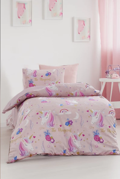 Upstyle Junior Nevresim Seti Tek Kişilik MagicAl Pembe ürün görseli 1