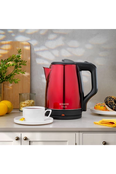 Schafer Hitze Paslanmaz Çelik Su Isıtıcı (Kettle)-Kırmızı ürün görseli 1