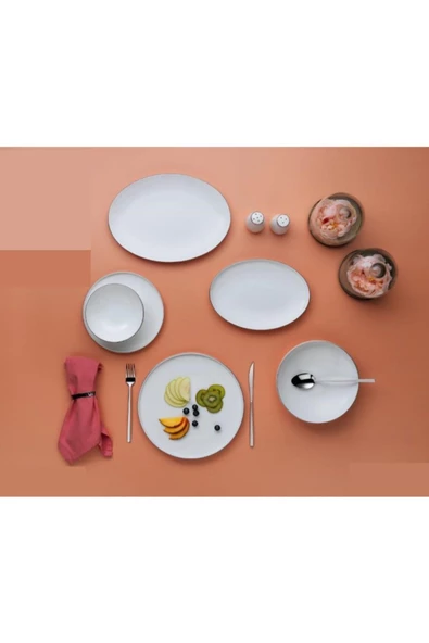 Schafer Jolly 56 Parça Bone Porselen Yemek Takımı Altın 01 ürün görseli 1
