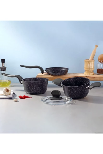 Leydi Granit 4 Parça Mini Tencere Seti ürün görseli 1