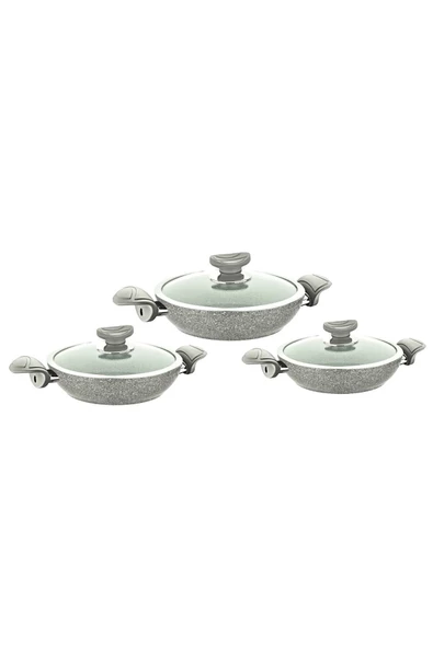 OMS 3004 6 Parça Bio Granit Sahan Takımı Gri ürün görseli 1