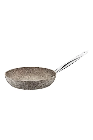OMS 3207 - Tek Parça - Bio Granit, Indüksiyonlu, 30x6 Cm - 3,15 Litre, K.beji Gövde, Platin Detay Tava ürün görseli 1